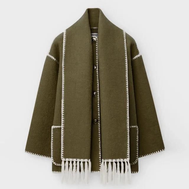 Sofie - Cappotto in misto lana con sciarpa