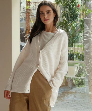 Amber - Cardigan Relaxato in Cashmere Embrace
