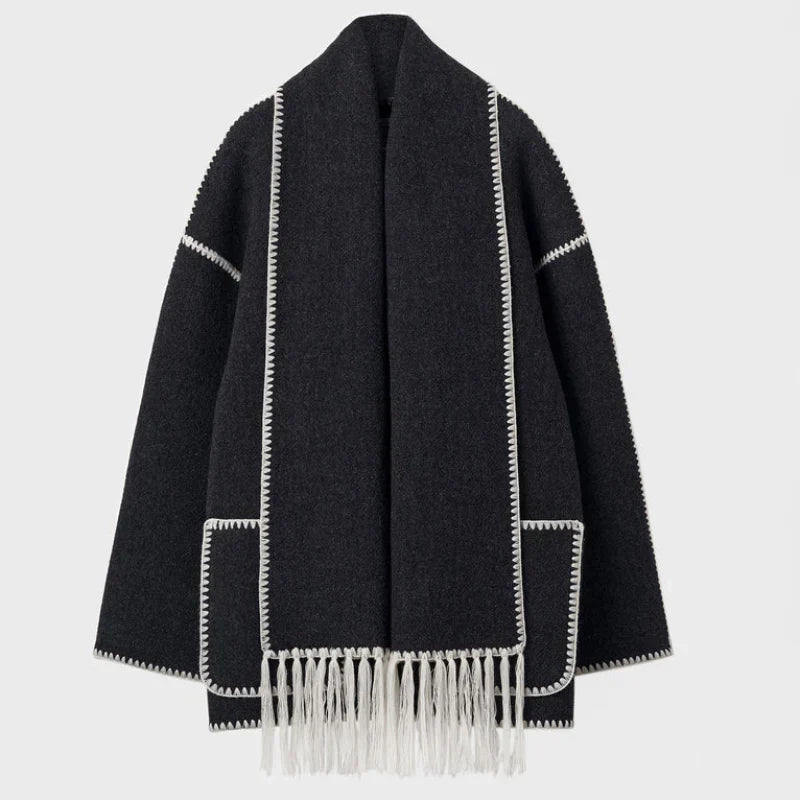 Sofie - Cappotto in misto lana con sciarpa