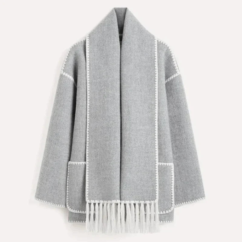 Sofie - Cappotto in misto lana con sciarpa