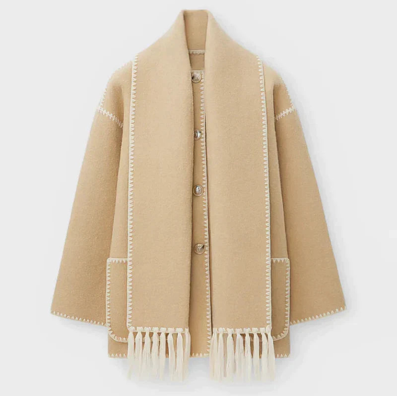 Sofie - Cappotto in misto lana con sciarpa