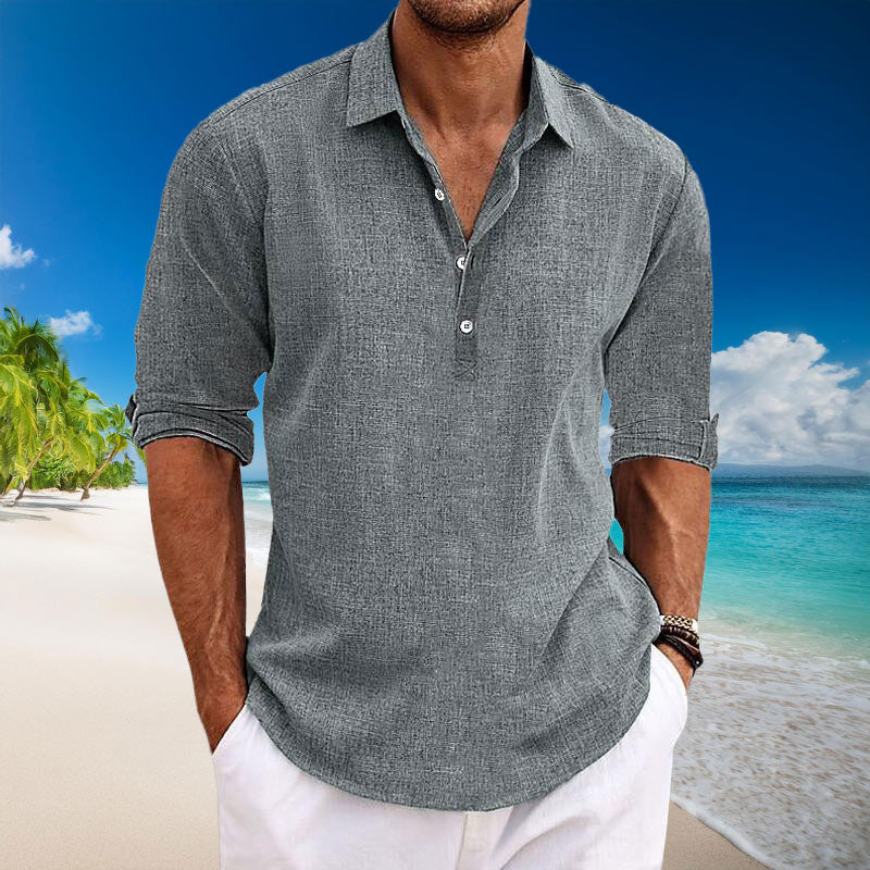 Thanos - Camicia a Manica Lunga in Lino Lusso