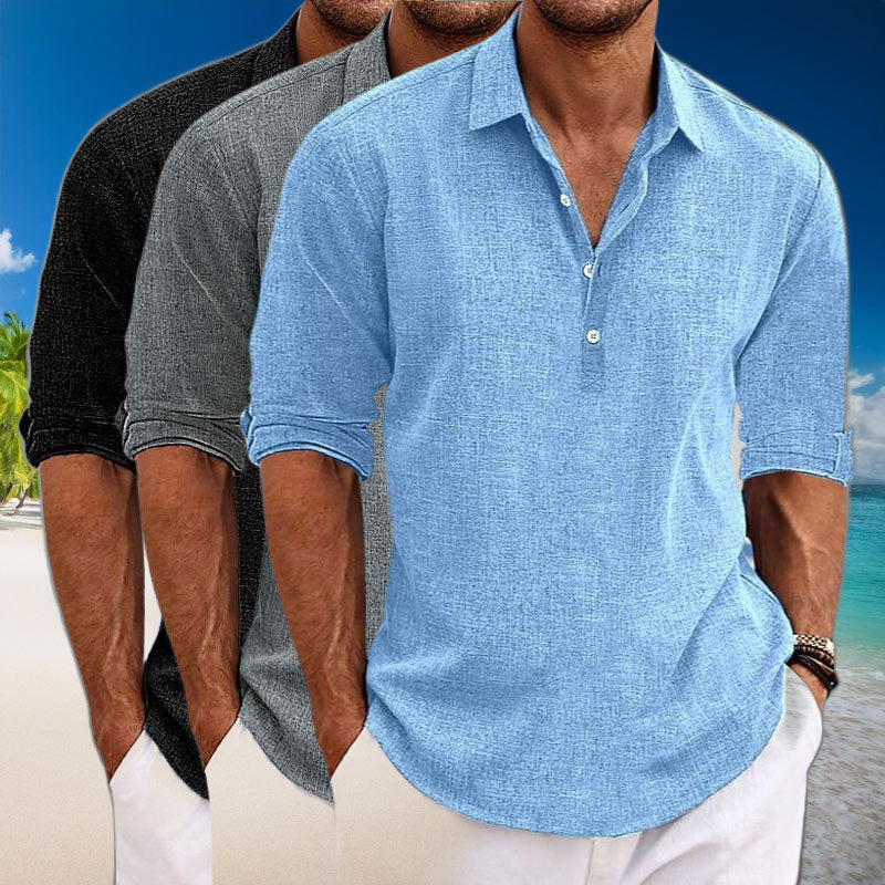 Thanos - Camicia a Manica Lunga in Lino Lusso