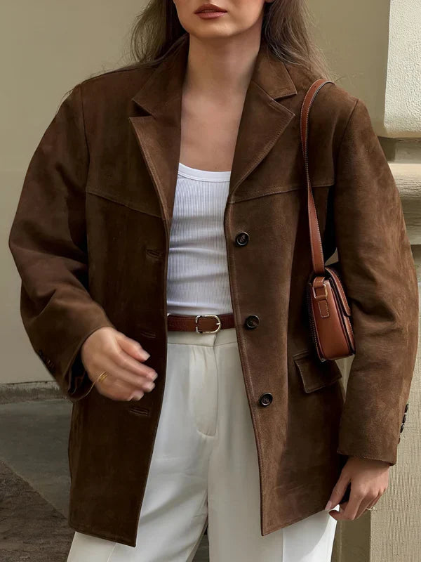 Geniah – Blazer in Finta Pelle Scamosciata di Lusso