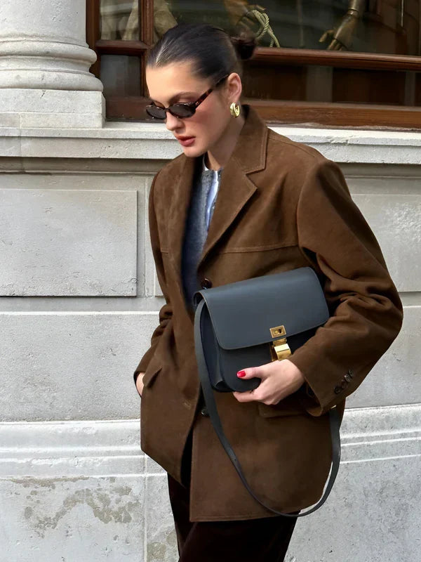 Geniah – Blazer in Finta Pelle Scamosciata di Lusso