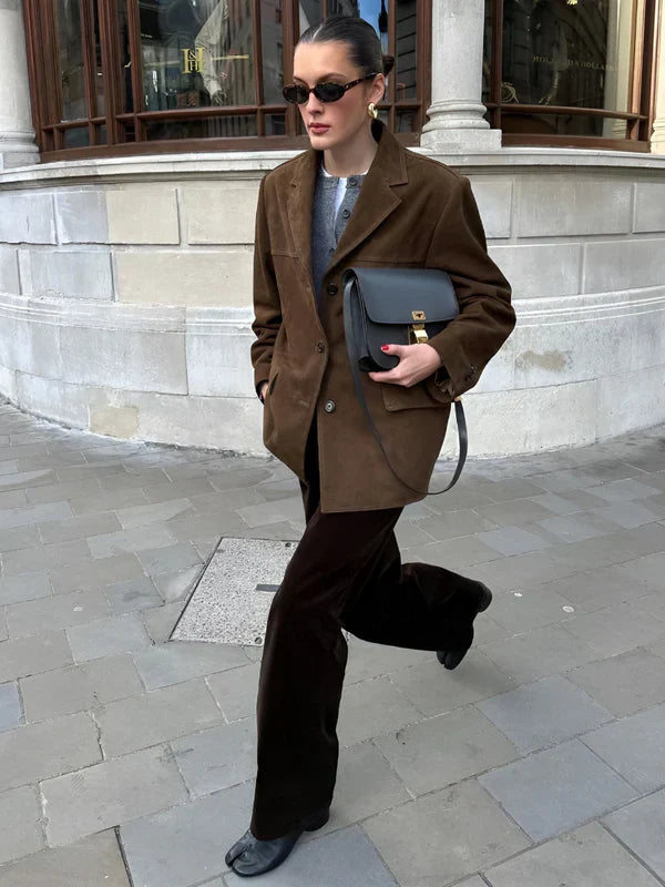 Geniah – Blazer in Finta Pelle Scamosciata di Lusso