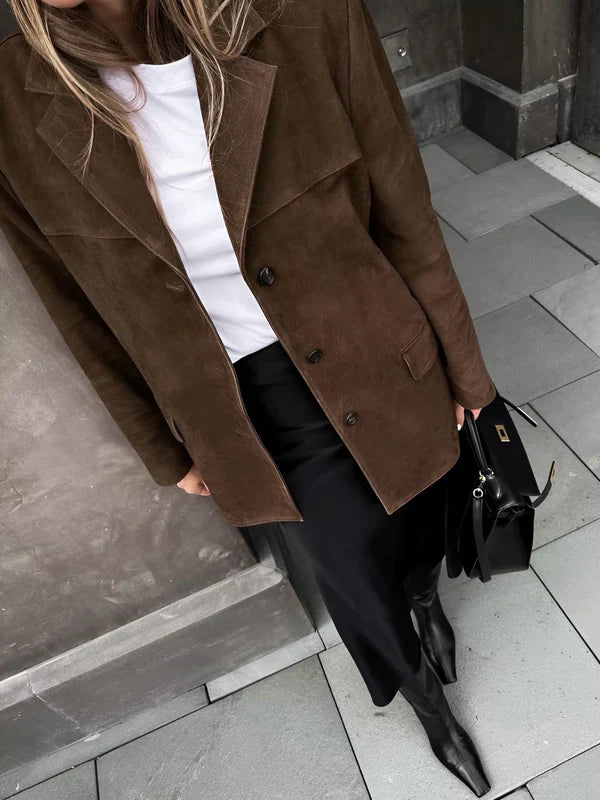 Geniah – Blazer in Finta Pelle Scamosciata di Lusso