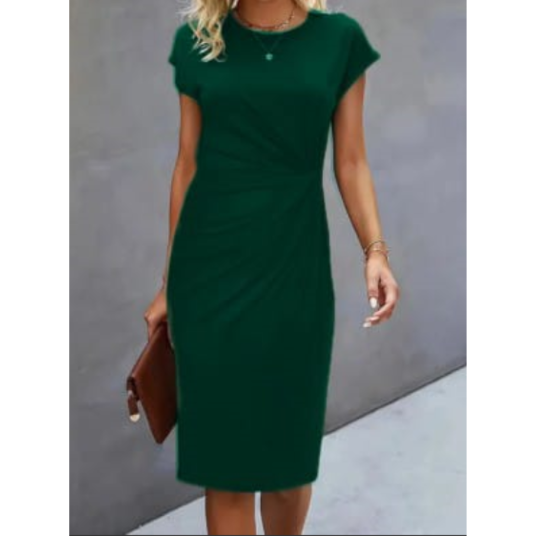 Miranda - Elegante Donna Midi Abito Manica Corta