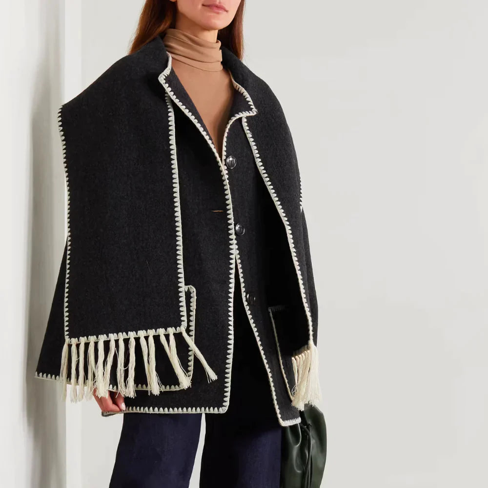 Sofie - Cappotto in misto lana con sciarpa
