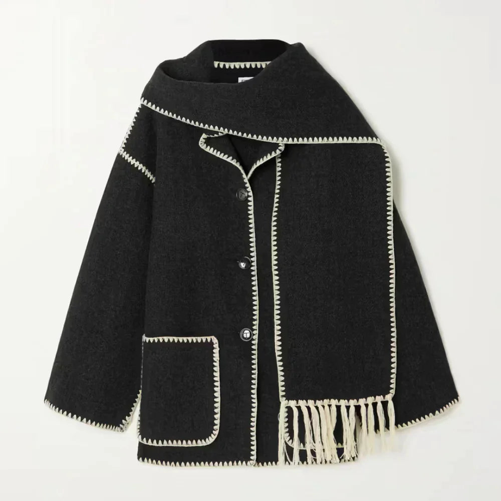 Sofie - Cappotto in misto lana con sciarpa