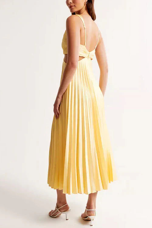 Arya - Elegante Abito a Pieghe Midi per Donne