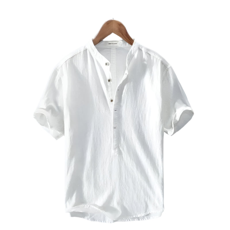 Nico - Camicia casual in lino e cotone a maniche corte