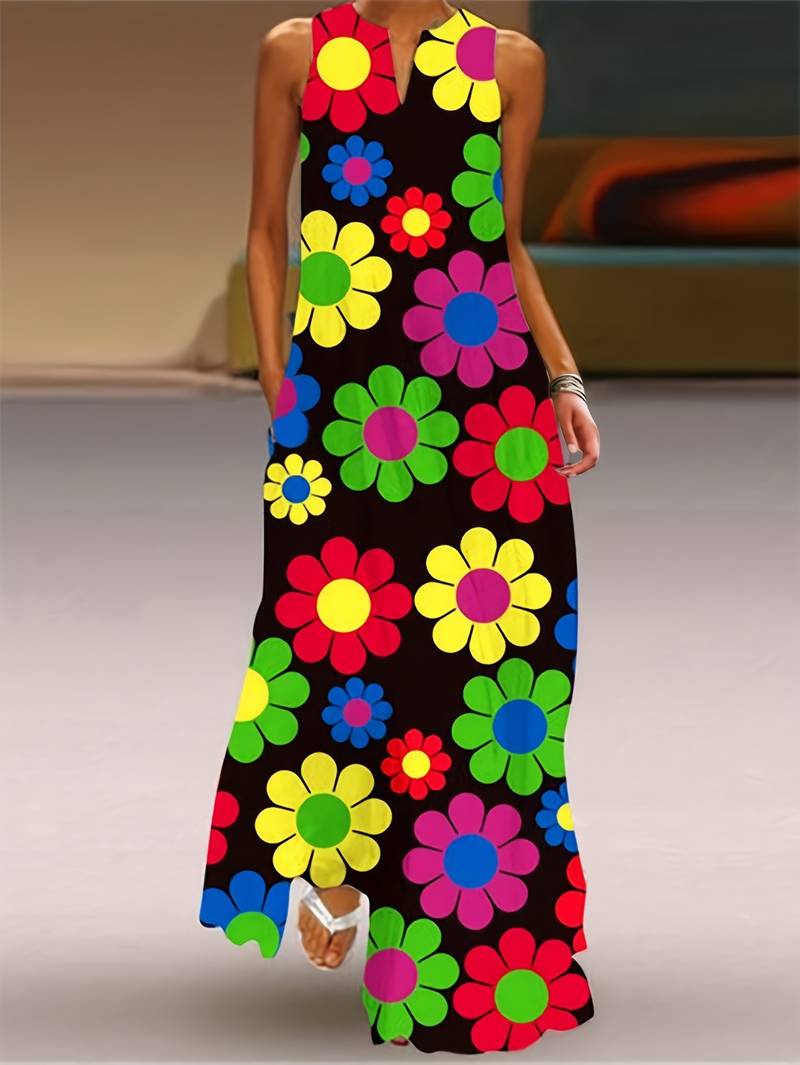 Grace - Abito con stampa floreale e scollo a V
