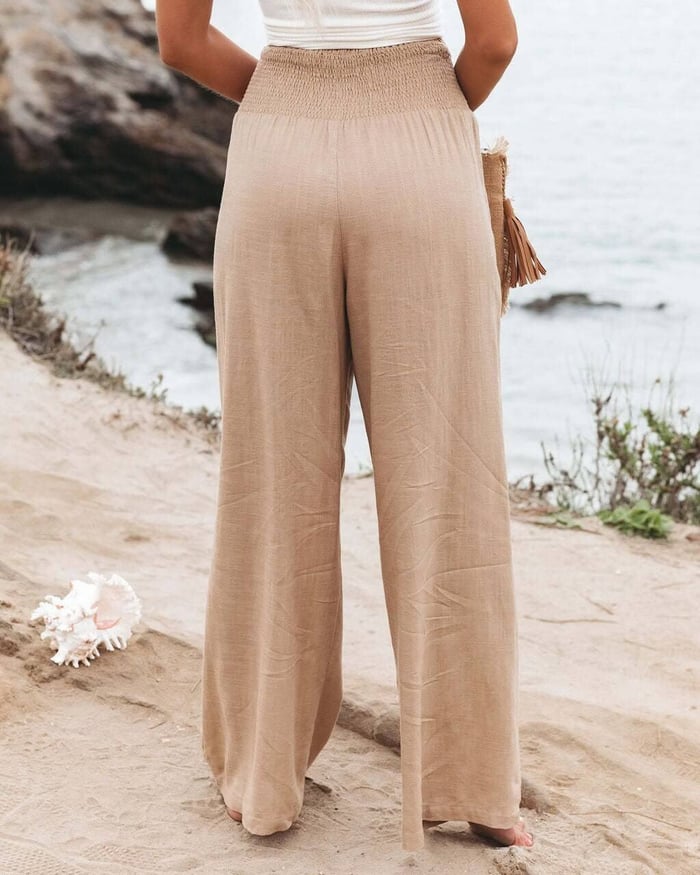 Quinley - Pantaloni Elasticizzati in Lino