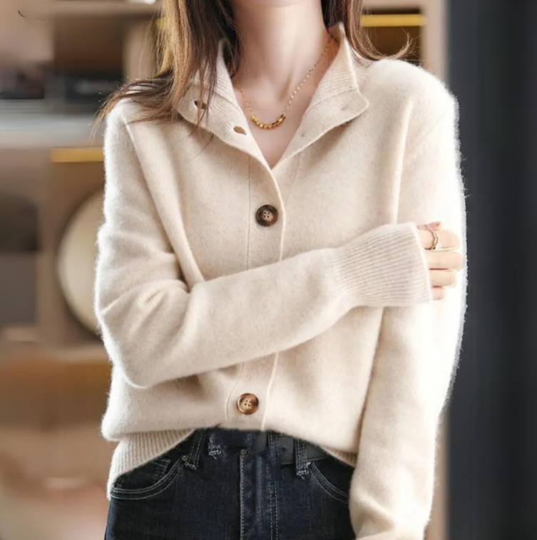 Danielle - Cardigan classico con bottoni per un look elegante