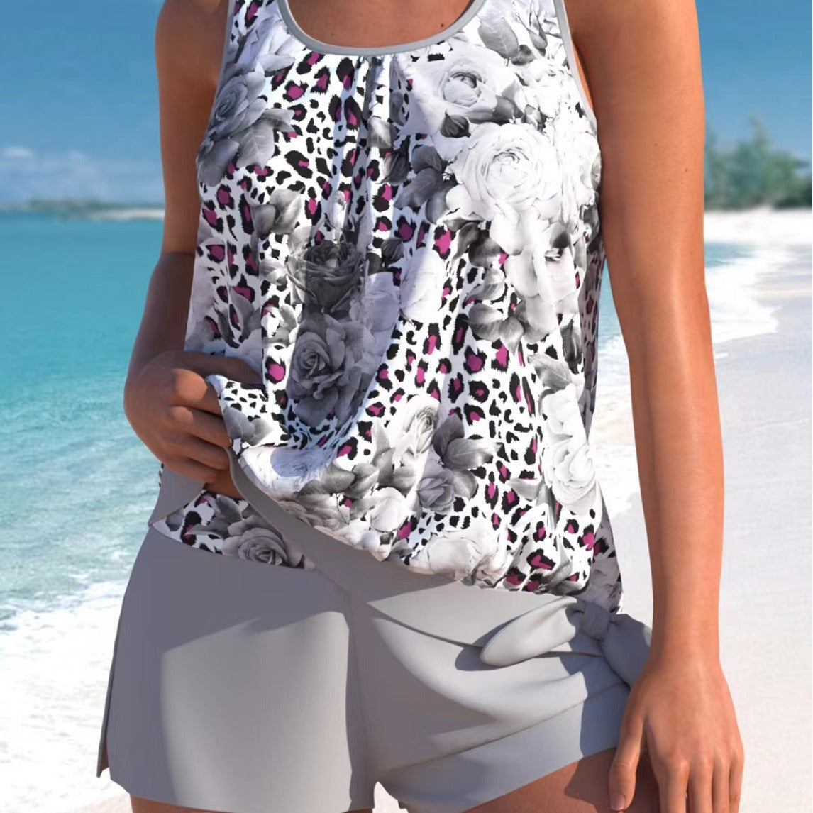 Adalina – Costume Due Pezzi Estivo con Stampa Floreale
