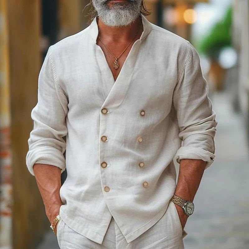 Vireo - Camicia da Uomo Contemporanea con Collo a V