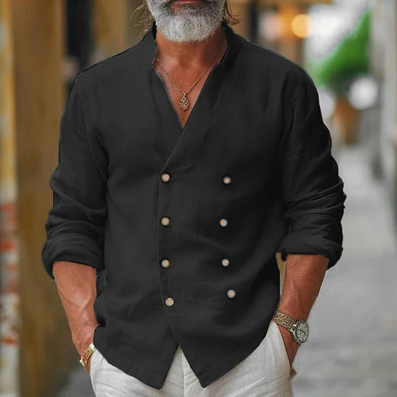 Vireo - Camicia da Uomo Contemporanea con Collo a V