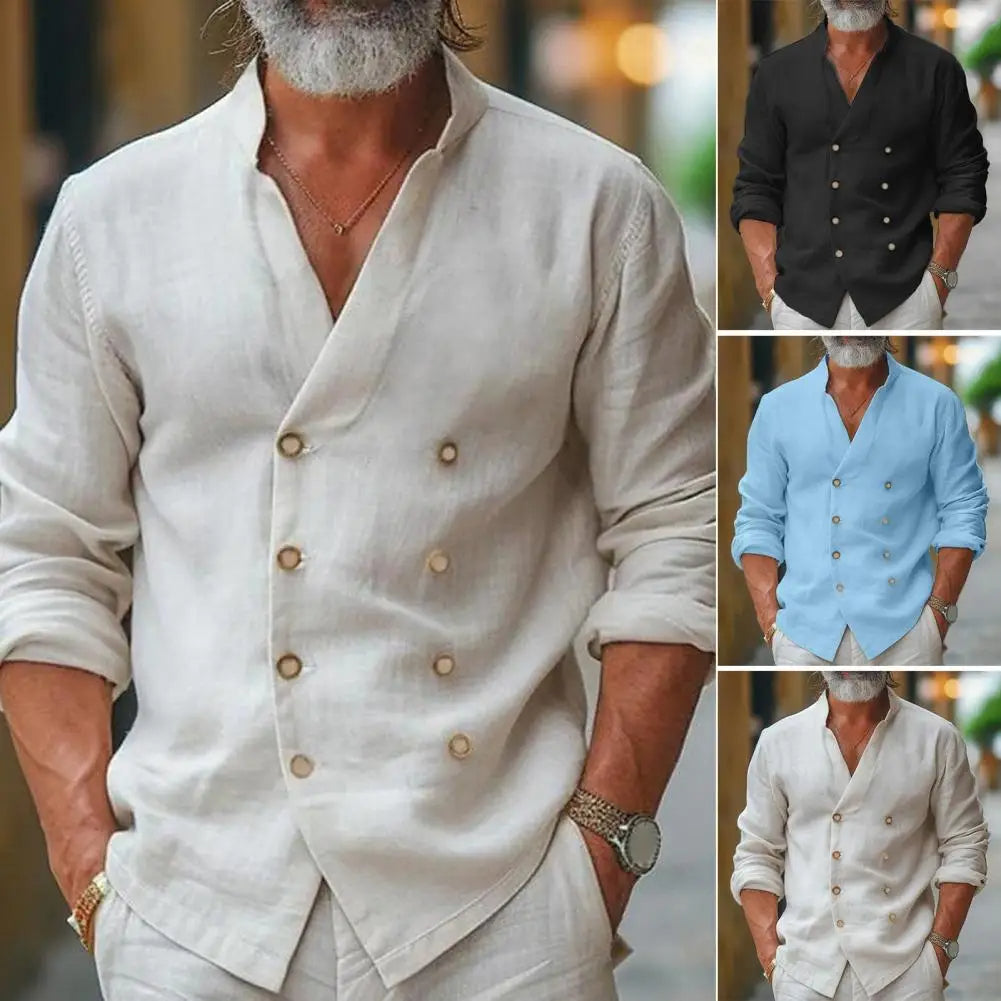 Vireo - Camicia da Uomo Contemporanea con Collo a V