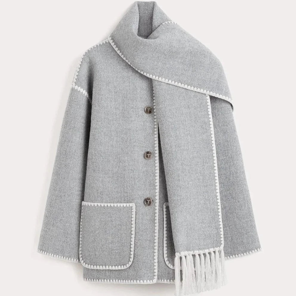 Sofie - Cappotto in misto lana con sciarpa