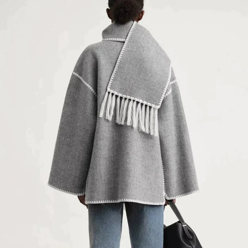 Sofie - Cappotto in misto lana con sciarpa