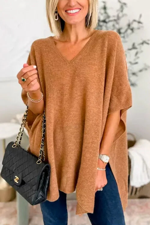 Ginny - Poncho a V senza tempo con una vestibilità rilassata