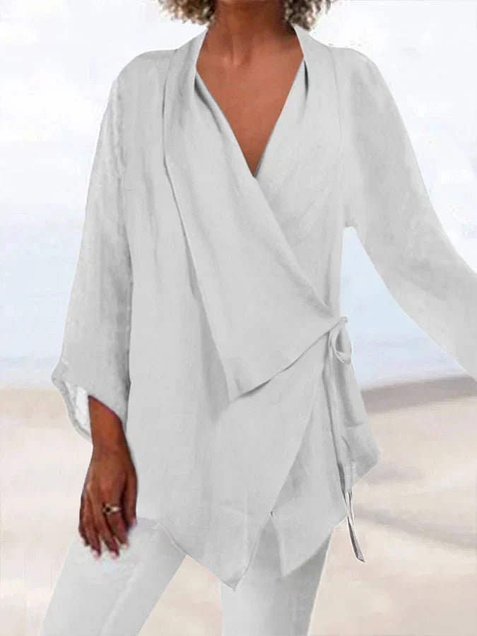 Sierra - Camicia Casual Moderna con Dettagli a Lacci