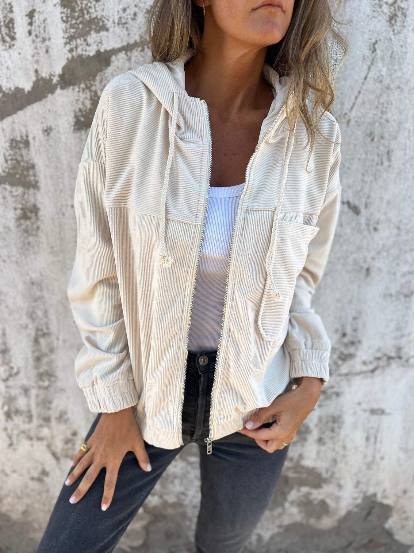 Ariellee – Giacca Casual con Cappuccio e Cerniera