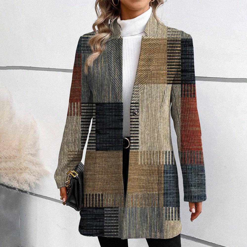 Leila - Cappotto Lungo a Quadri Chic e Classico