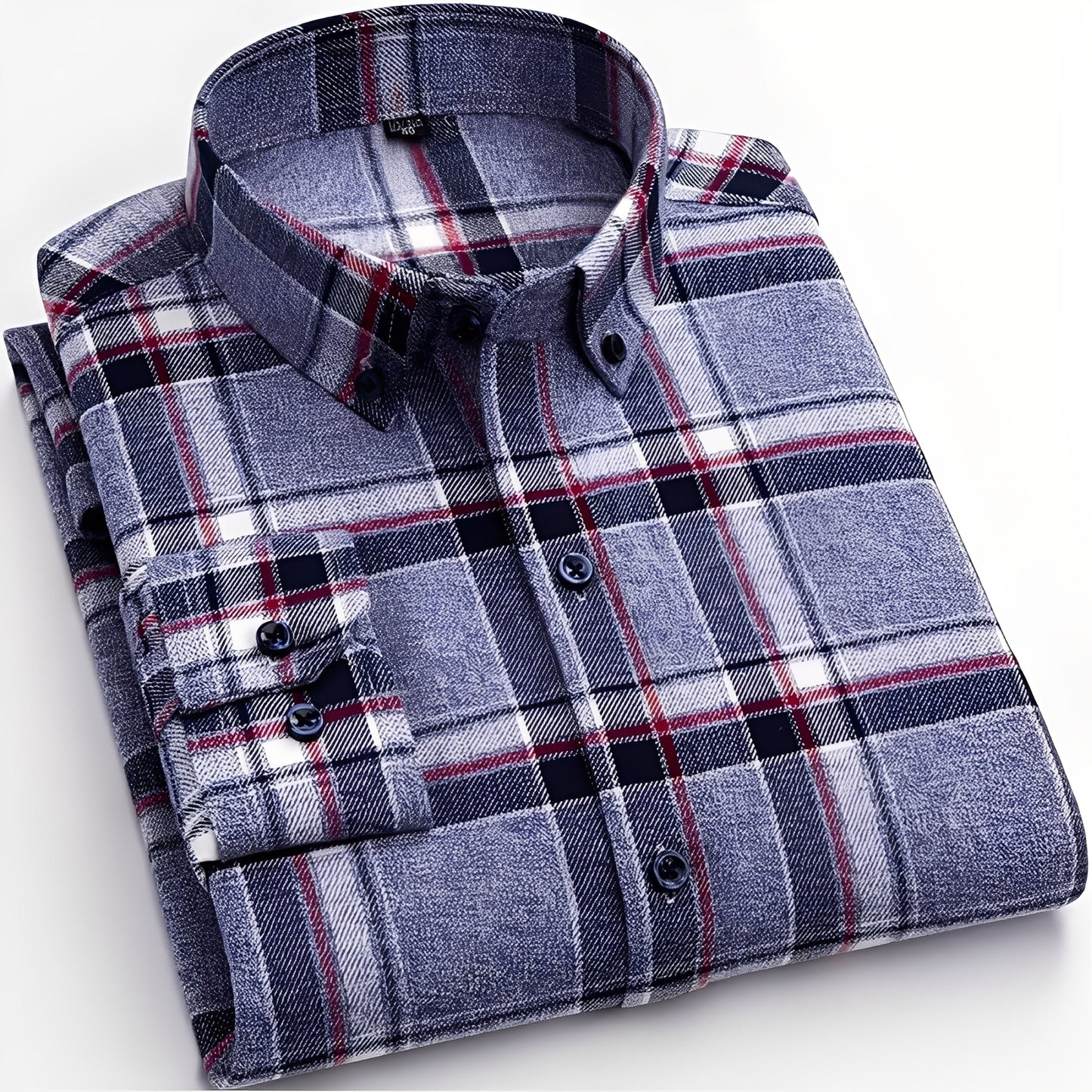 Nikolas - Camicia da uomo a quadri casual in cotone