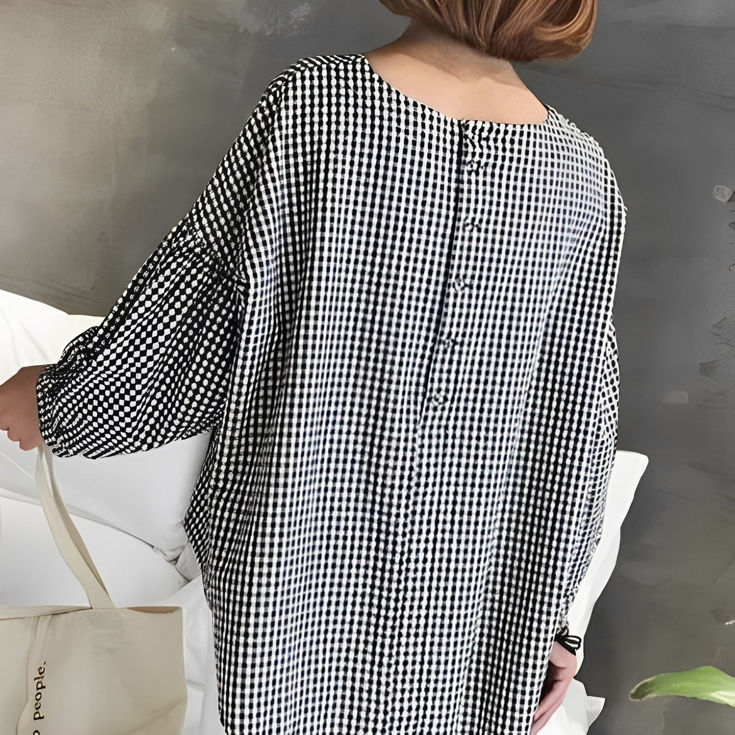 Tahlia - Camicia casual a quadri con design irregolare per donne