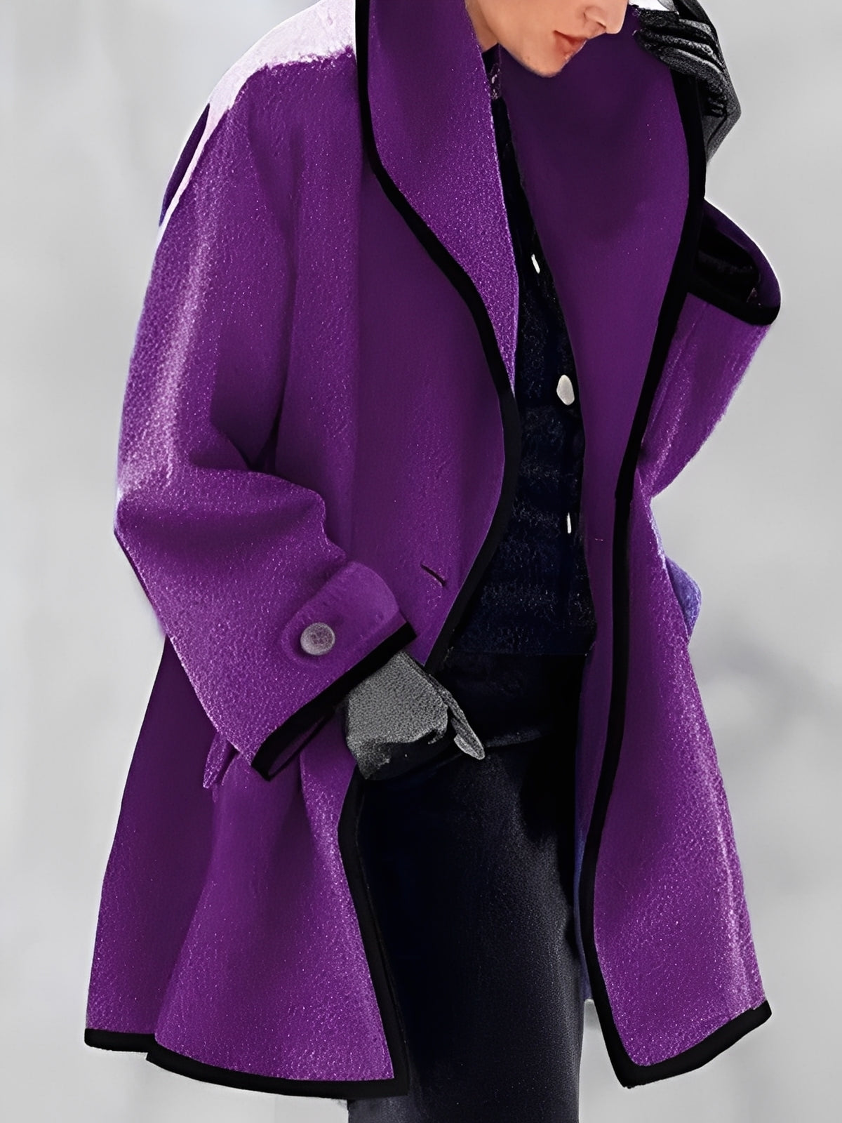 Mikayla - Cappotto in lana calda con cappuccio per donne