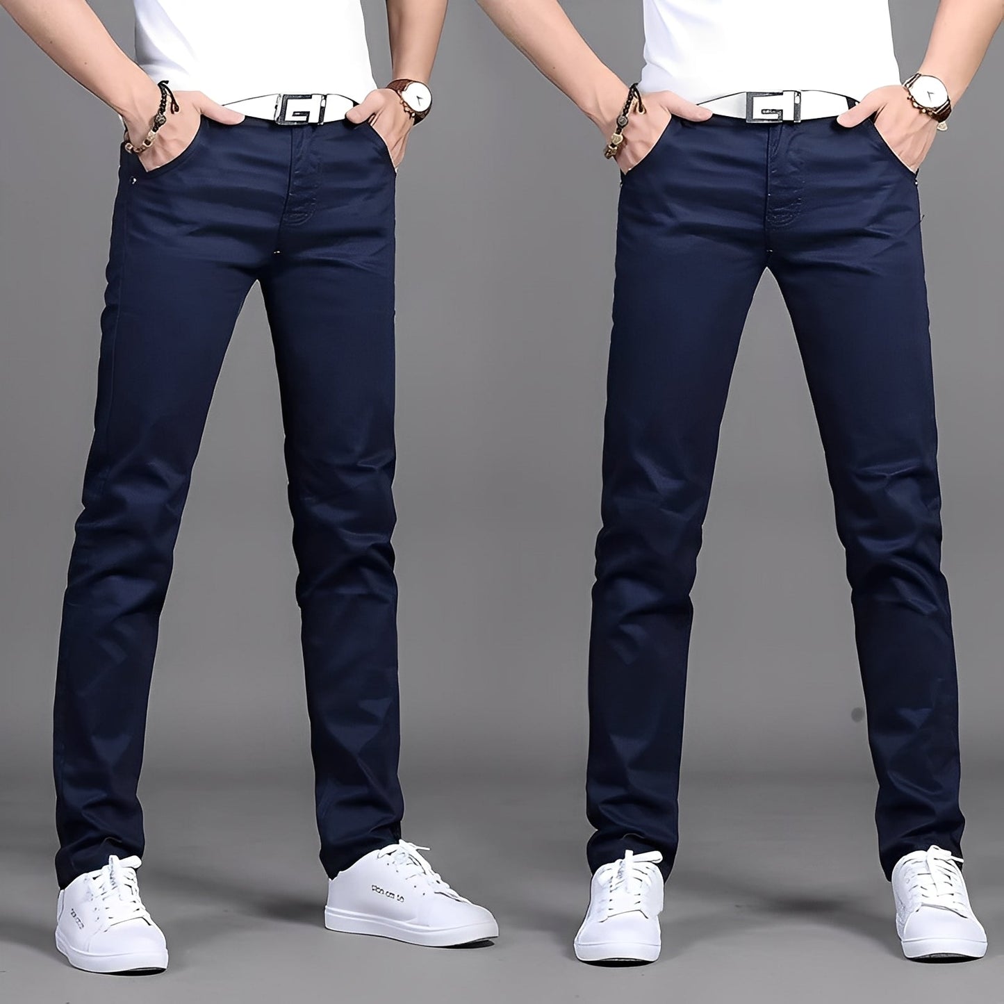 Russell - Pantaloni chino casual aderenti da uomo