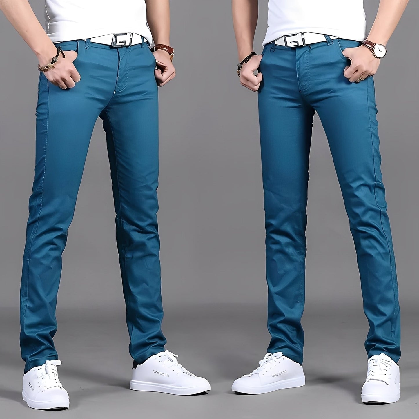 Russell - Pantaloni chino casual aderenti da uomo