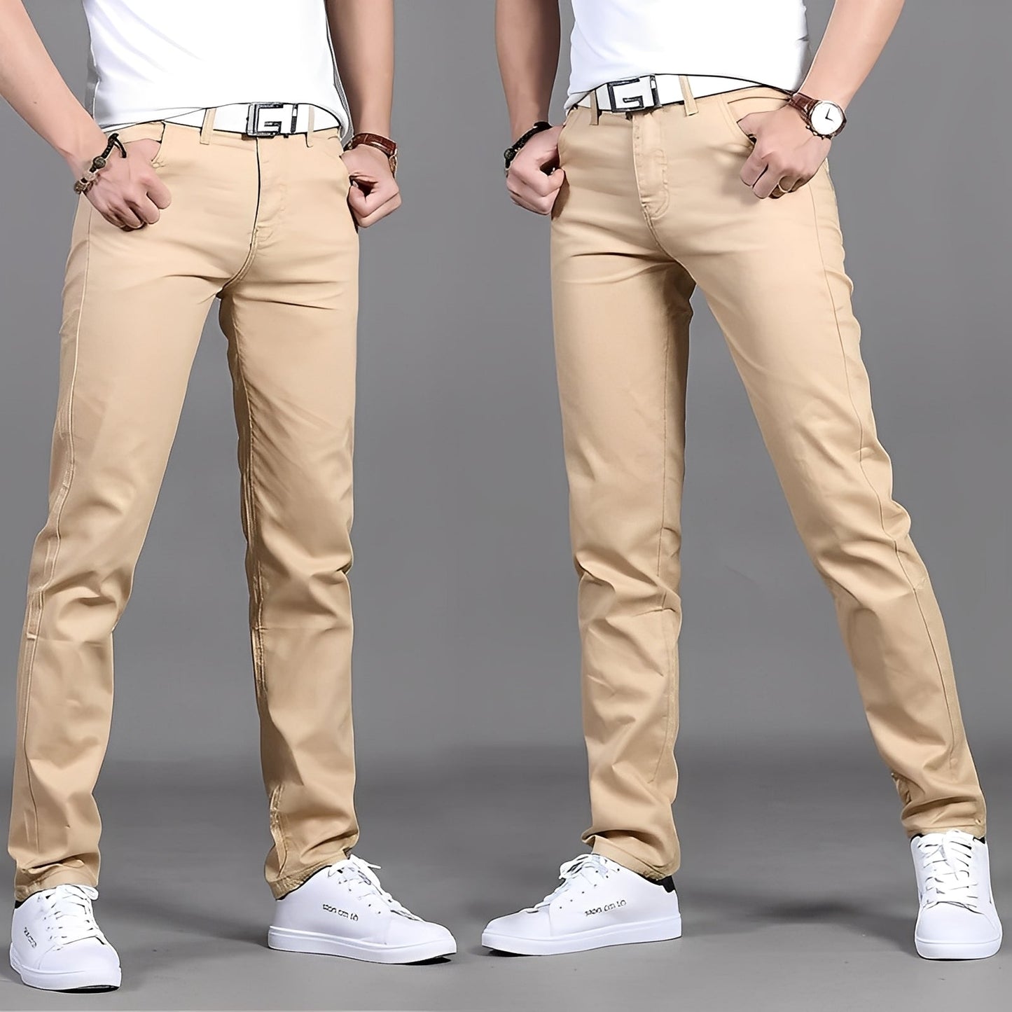 Russell - Pantaloni chino casual aderenti da uomo