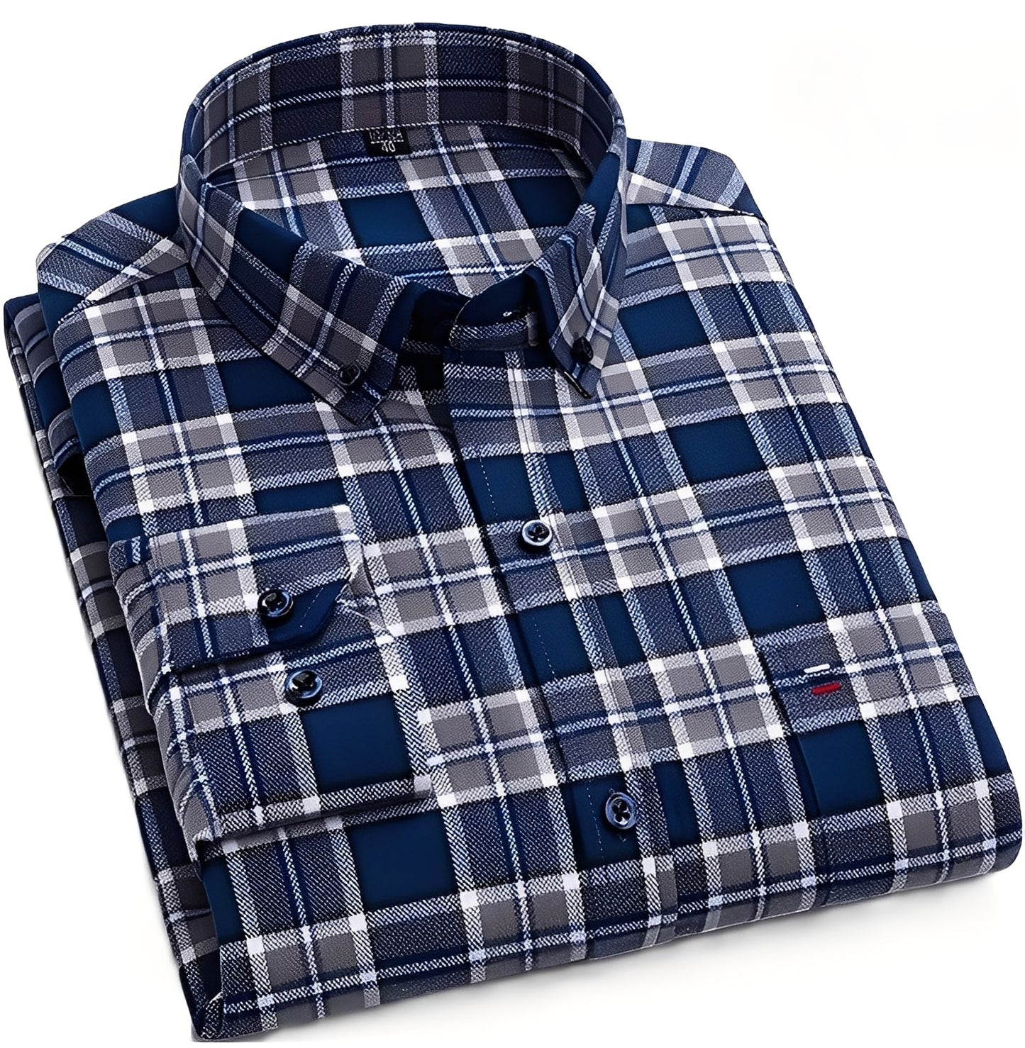 Nikolas - Camicia da uomo a quadri casual in cotone