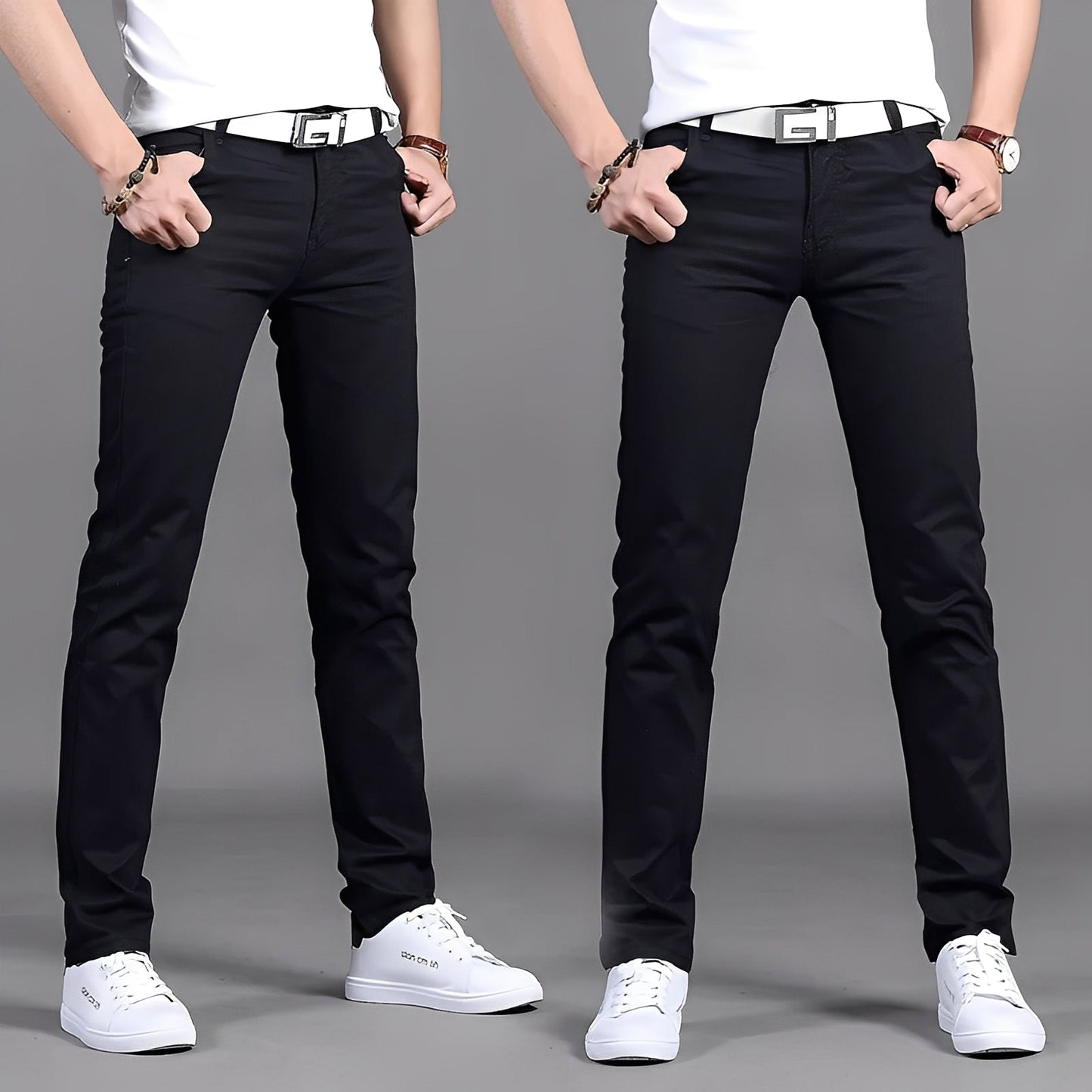 Russell - Pantaloni chino casual aderenti da uomo