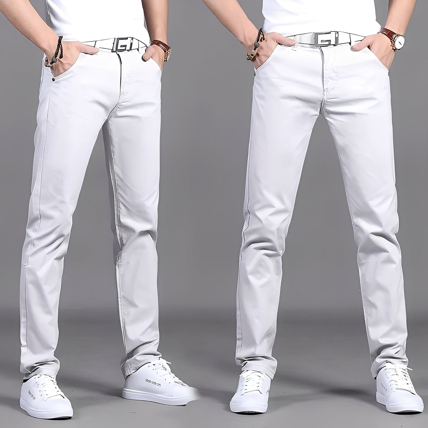 Russell - Pantaloni chino casual aderenti da uomo