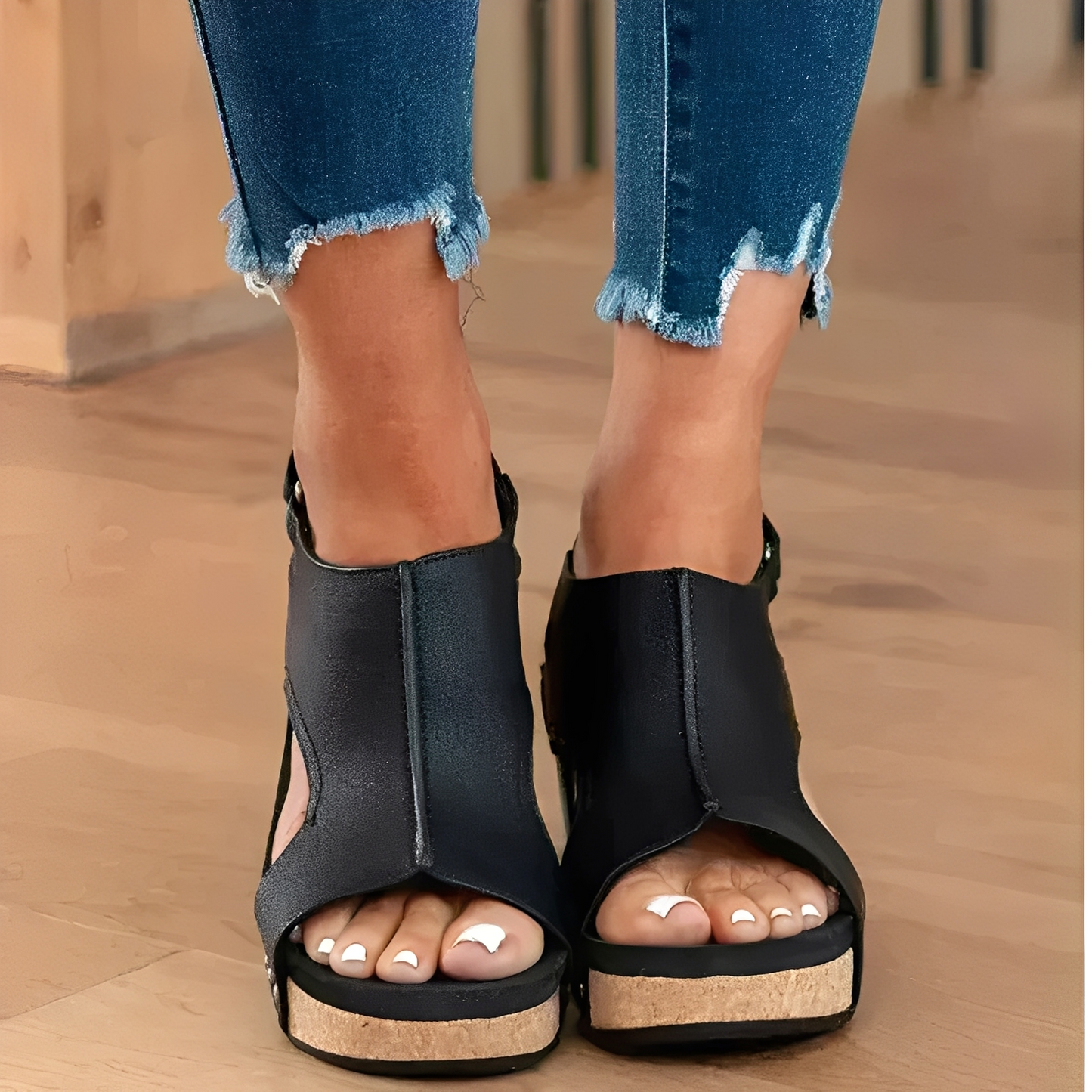 Mira - Sandali con Zeppa Dita Aperte Design Confortevole
