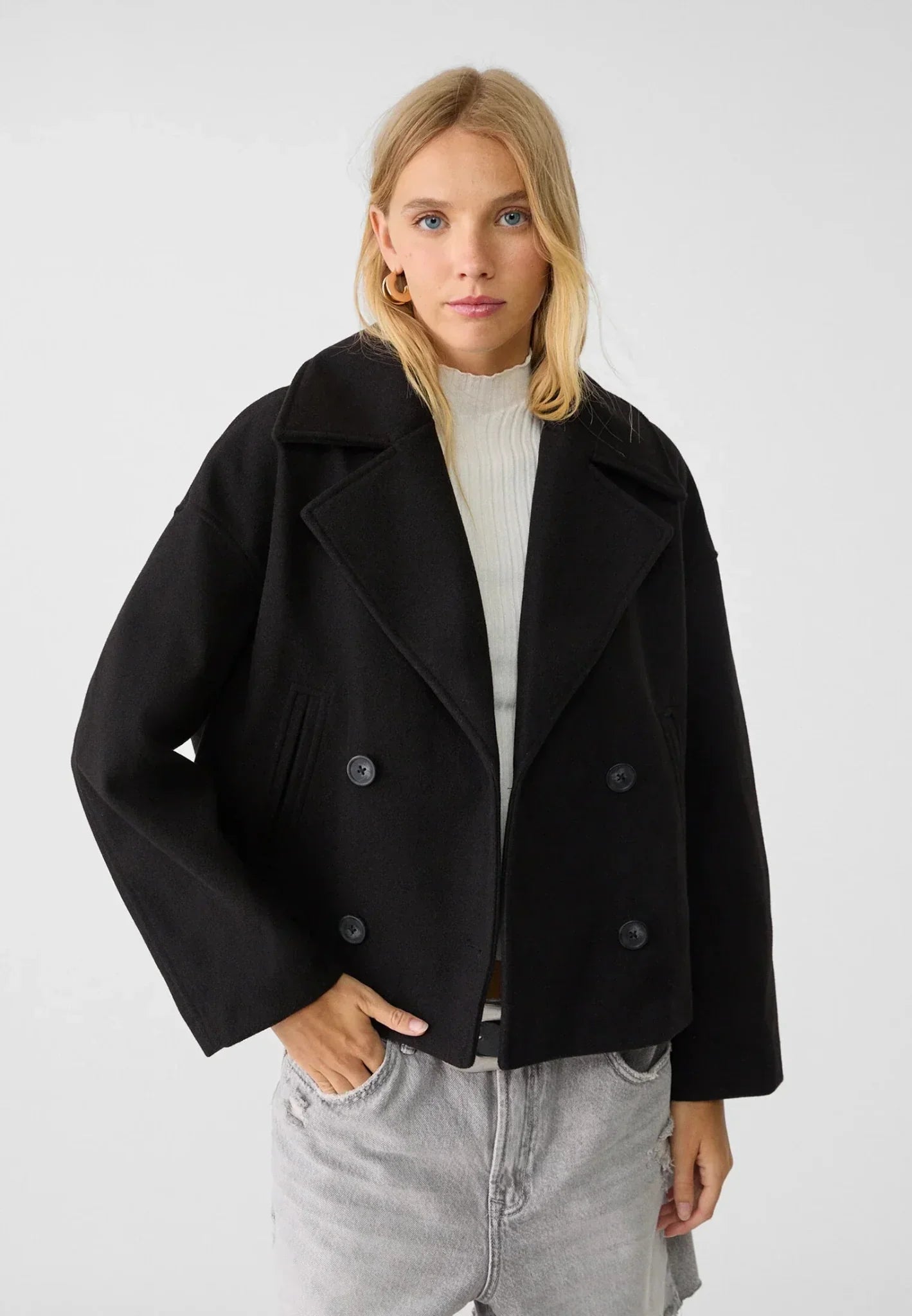 Britanny - Elegante Cappotto Corto Doppiopetto