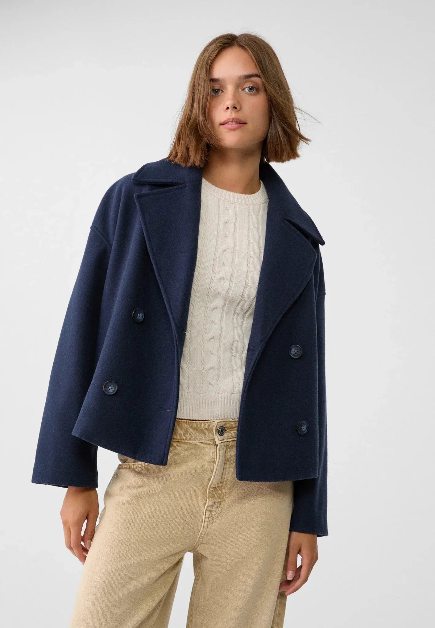 Britanny - Elegante Cappotto Corto Doppiopetto
