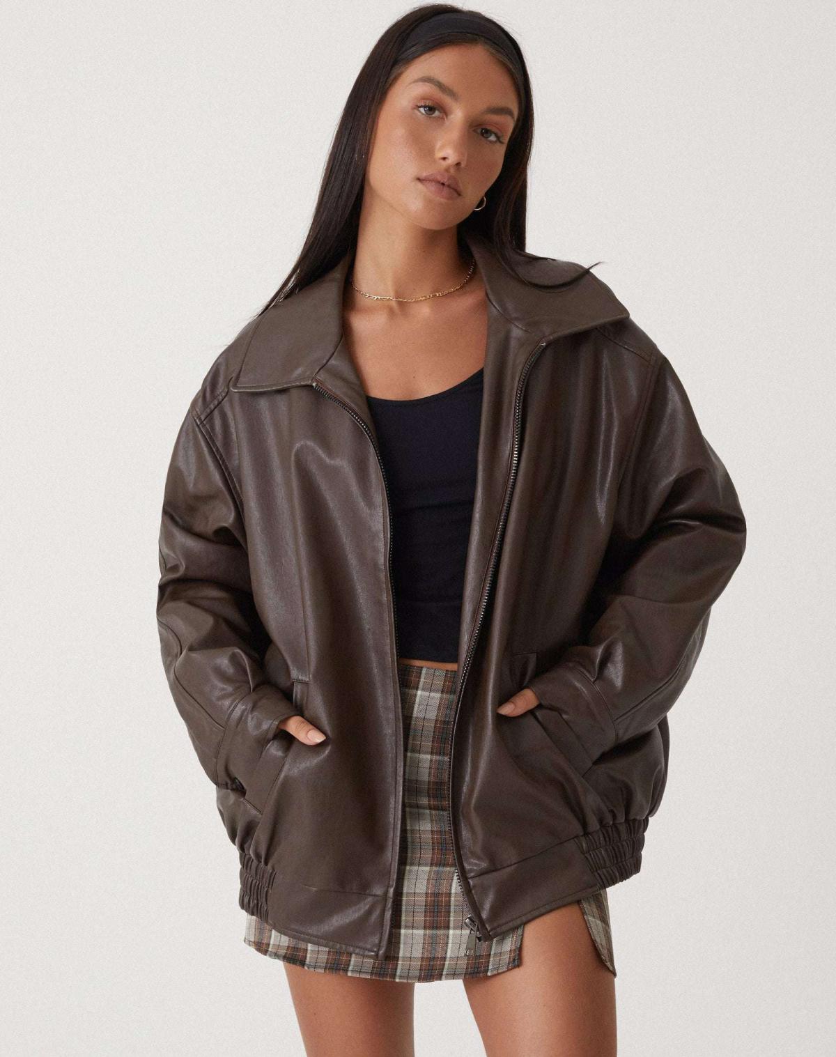 Anouk – Ampia Giacca in Pelle da Donna