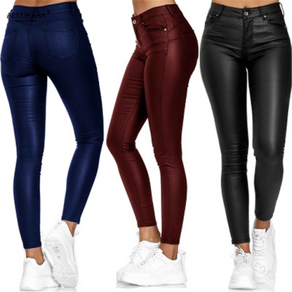Dina – Pantaloni in pelle stretch