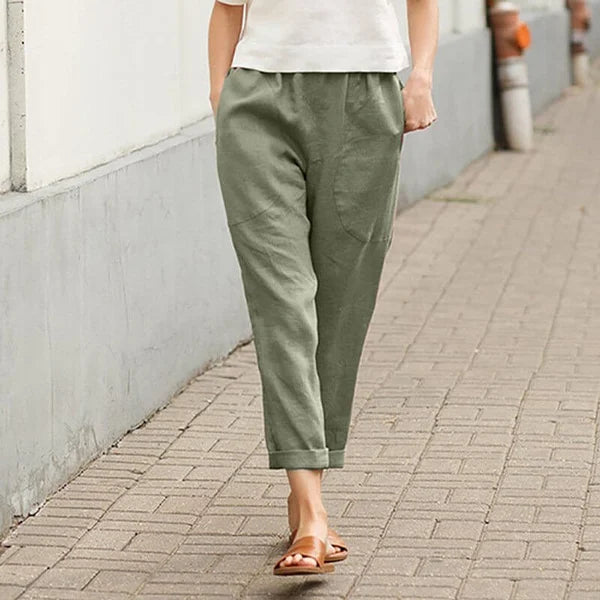 Ember - Pantaloni ampi in lino e cotone