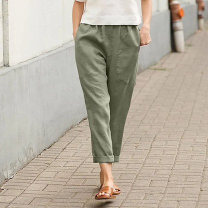 Ember - Pantaloni ampi in lino e cotone