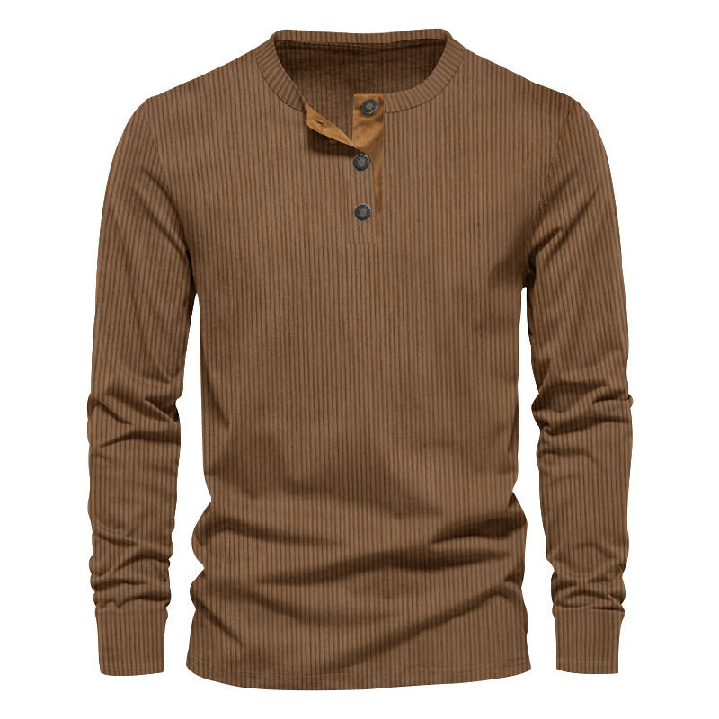 Dwaine - Camicia casual uomo in velluto a coste a maniche lunghe