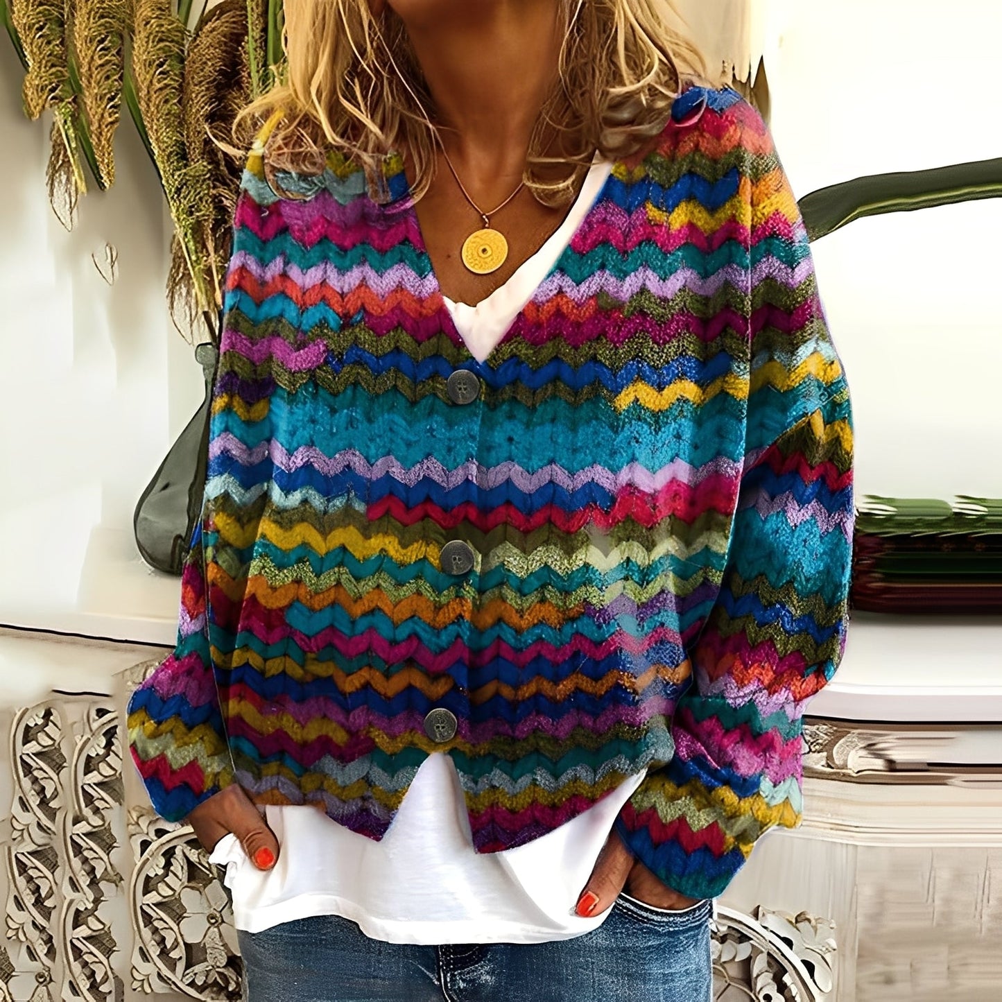Nydia - Maglione comodo e casual con disegno per donne
