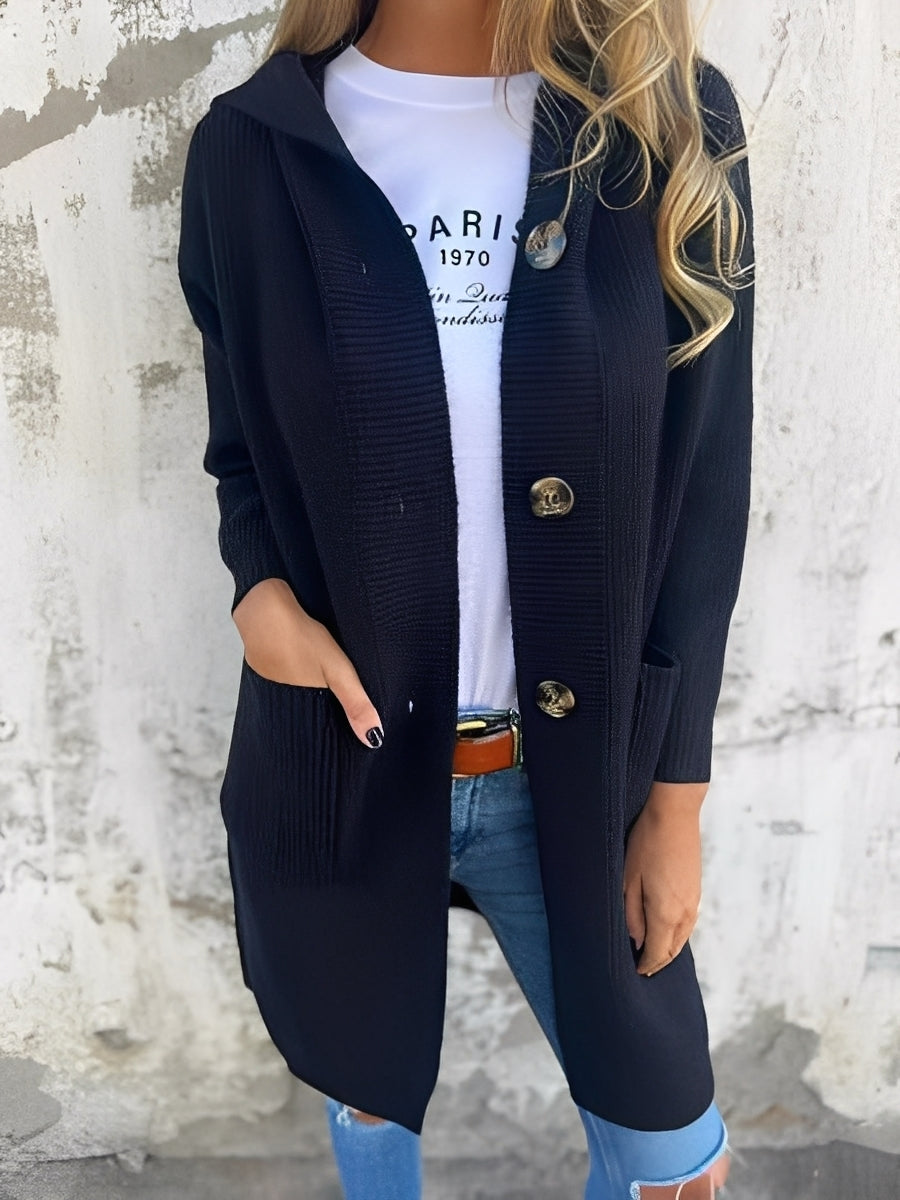 Suzanna - Cardigan lungo con cappuccio per donne