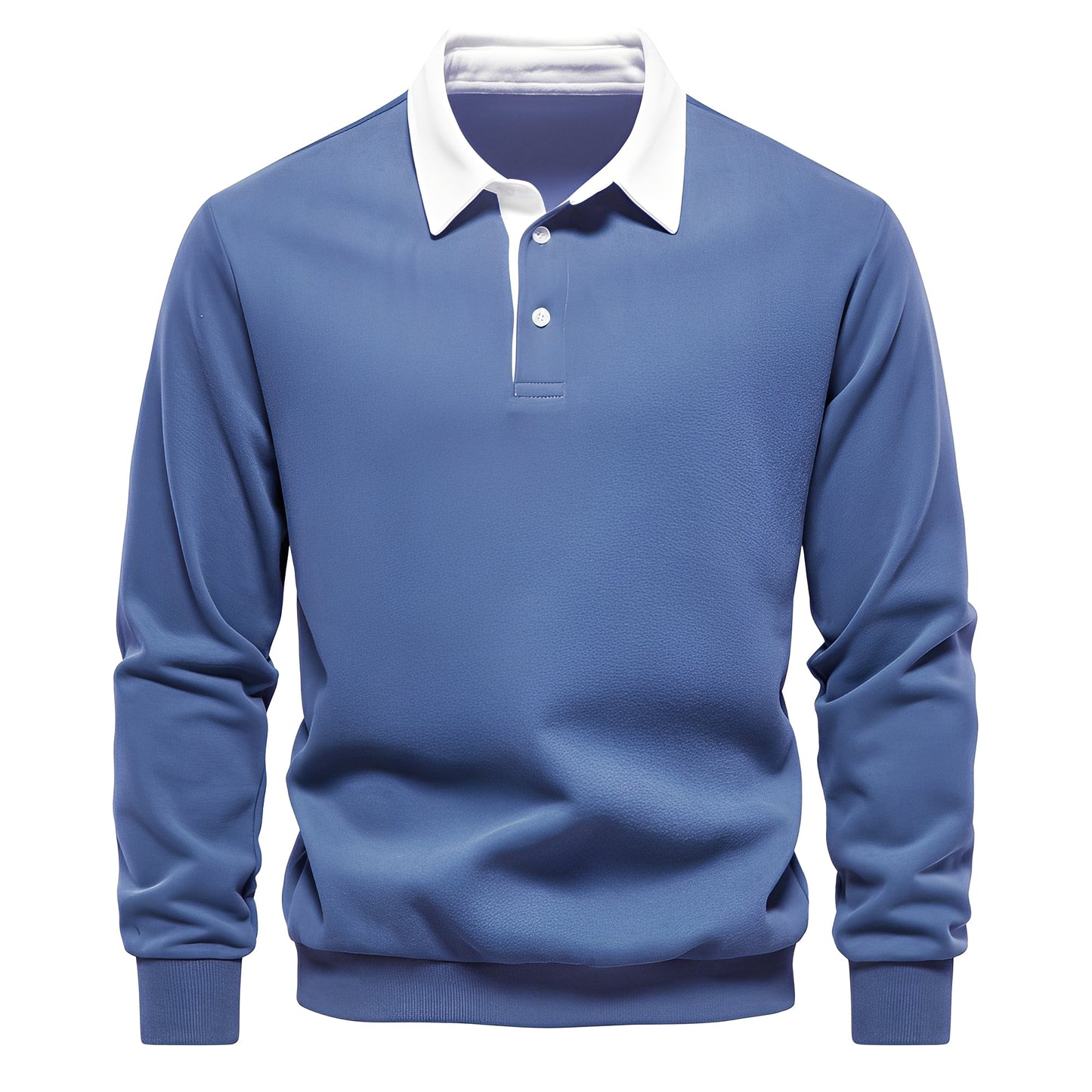 Shelton - Polo uomo casual con maniche lunghe