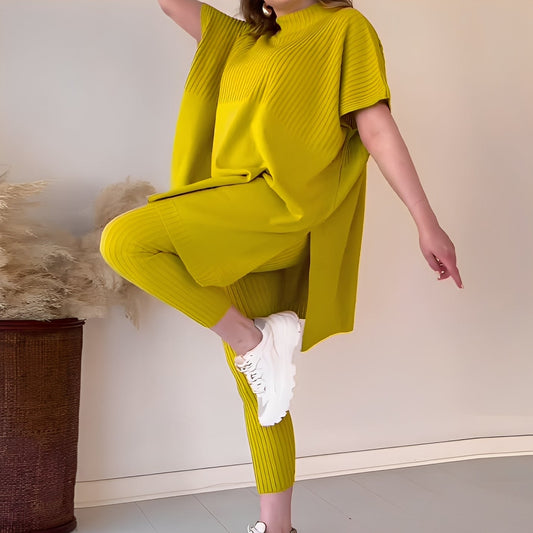 Roxanna - Set casual e comodo in maglia a due pezzi per donne